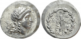 AEOLIS. Myrina. Tetradrachm (Circa 155-145 BC). Stephanophoric type