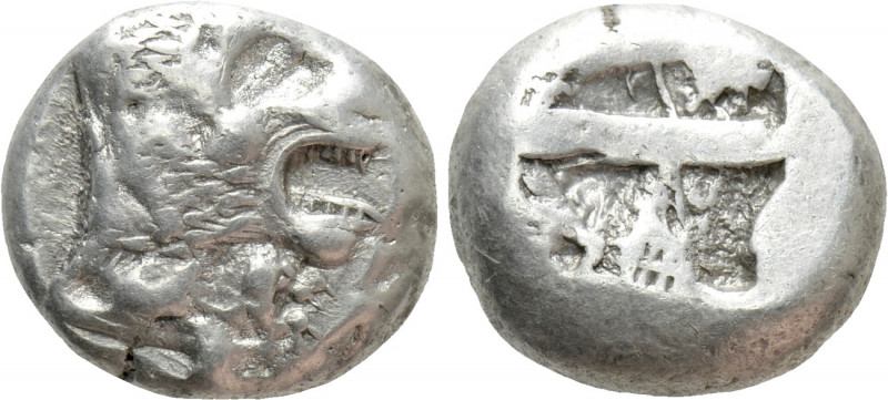 CARIA. Lindos. Stater (Circa 510/15-485 BC). 

Obv: Head of roaring lion right...