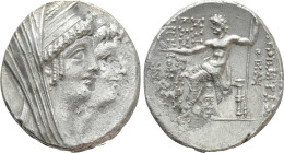 SELEUKID KINGDOM. Kleopatra Thea and Antiochos VIII (125-121 BC). Tetradrachm. Ptolemaïs (Ake)