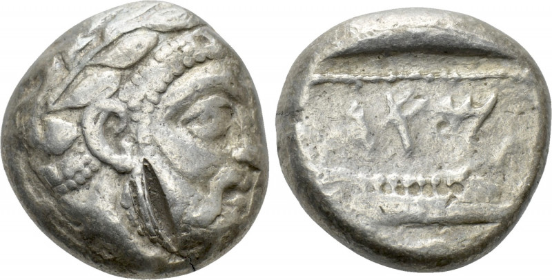 PHOENICIA. Arados. Uncertain king (Circa 370-346 BC). Shekel. 

Obv: Laureate ...