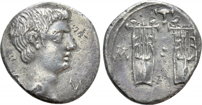 LYCIA. Lycian League. Augustus (27 BC-14 AD). Drachm. Masicytes. 

Obv: Λ - V....