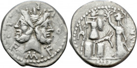 M. FURIUS L.F. PHILUS. Denarius (120 BC). Rome