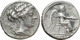 M. CATO. Denarius (89 BC). Rome