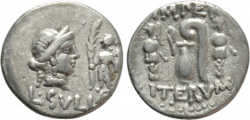 L. SULLA. Denarius (84-83 BC). Military mint moving with Sulla
