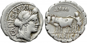 C. MARIUS C. F. CAPITO. Serrate Denarius (81 BC). Rome
