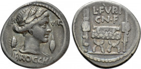 L. FURIUS CN.F. BROCCHUS. Denarius (63 BC). Rome