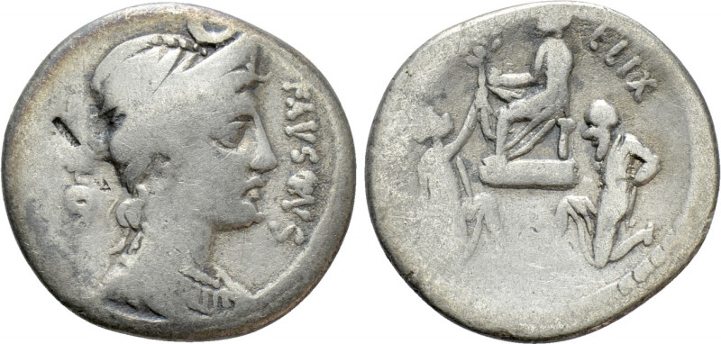 FAUSTUS CORNELIUS SULLA. Denarius (56 BC). Rome. 

Obv: FAVSTVS. 
Diademed an...