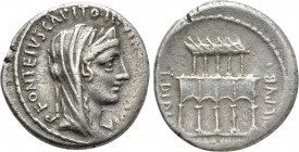 P. FONTEIUS P.F. CAPITO (55 BC). Denarius. Rome