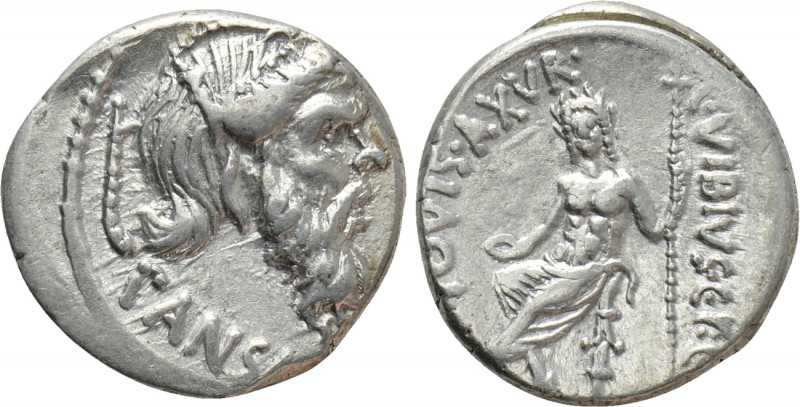 C. VIBIUS C.F. CN. PANSA CAETRONIANUS. Denarius (48 BC). Rome. 

Obv: PANSA. ...