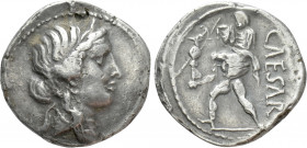 JULIUS CAESAR. Fourrèe Denarius (48-47 BC). Military mint traveling with Caesar in North Africa