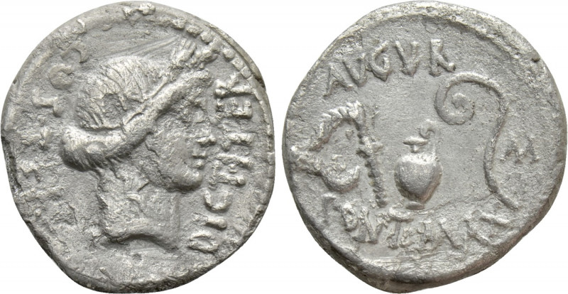 JULIUS CAESAR. Denarius (47-46 BC). Uncertain mint in North Africa, possibly Uti...