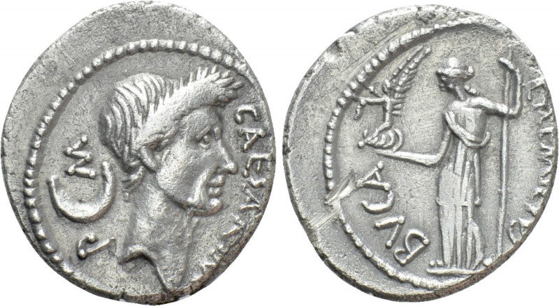 JULIUS CAESAR. Denarius (44 BC). Rome. L. Aemilius Buca, moneyer. 

Obv: CAESA...