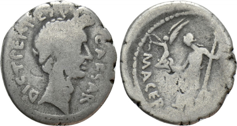 JULIUS CAESAR. Denarius (44 BC). Rome. P. Sepullius Macer, moneyer. Lifetime iss...