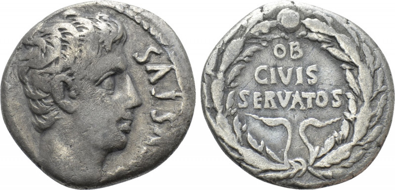 AUGUSTUS (27 BC-14 AD). Denarius. Uncertain mint in Spain, possibly Colonia Patr...