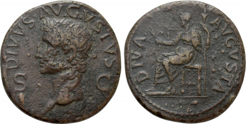DIVUS AUGUSTUS (Died 14). Dupondius. Rome. Struck under Claudius. 

Obv: DIVVS...