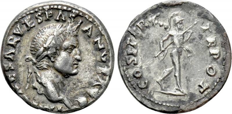 VESPASIAN (69-79). Denarius. Rome. 

Obv: IMP CAESAR VESPASIANVS AVG. 
Laurea...