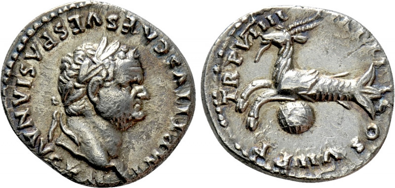 TITUS (79-81). Denarius. Rome. 

Obv: IMP TITVS CAES VESPASIAN AVG P M. 
Laur...