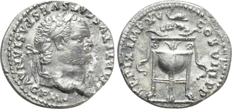 TITUS (79-81). Denarius. Rome. 

Obv: IMP TITVS CAES VESPASIAN AVG P M. 
Laur...