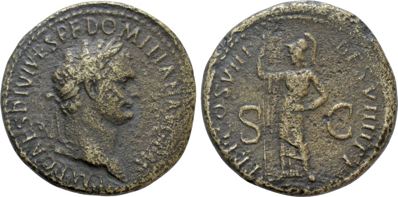 DOMITIAN (81-96). Sestertius. Rome. 

Obv: IMP CAES DIVI VESP F DOMITIAN AVG P...