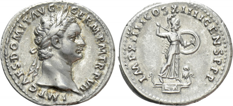 DOMITIAN (81-96). Denarius. Rome. 

Obv: IMP CAES DOMIT AVG GERM P M TR P VII....