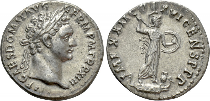 DOMITIAN (81-96). Denarius. Rome. 

Obv: IMP CAES DOMIT AVG GERM P M TR P XIII...