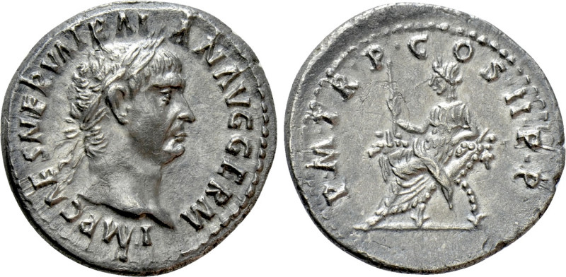 TRAJAN (98-117). Denarius. Rome. 

Obv: IMP CAES NERVA TRAIAN AVG GERM. 
Laur...