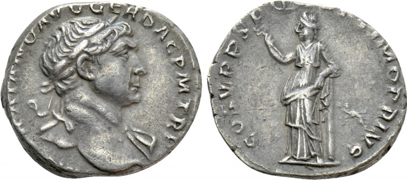 TRAJAN (98-117). Denarius. Rome. 

Obv: IMP TRAIANO AVG GER DAC P M TR P. 
La...