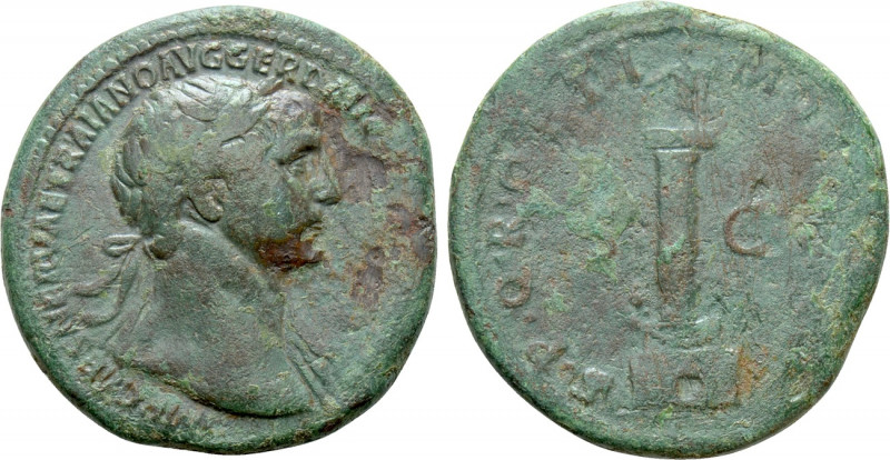 TRAJAN (98-117). As. Rome. 

Obv: IMP CAES NERVAE TRAIANO AVG GER DAC P M TR P...