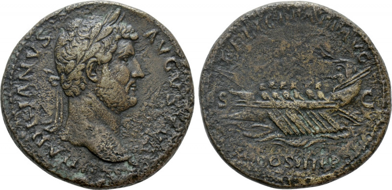 HADRIAN (117-138). Sestertius. Rome. 

Obv: HADRIANVS AVGVSTVS. 
Laureate hea...