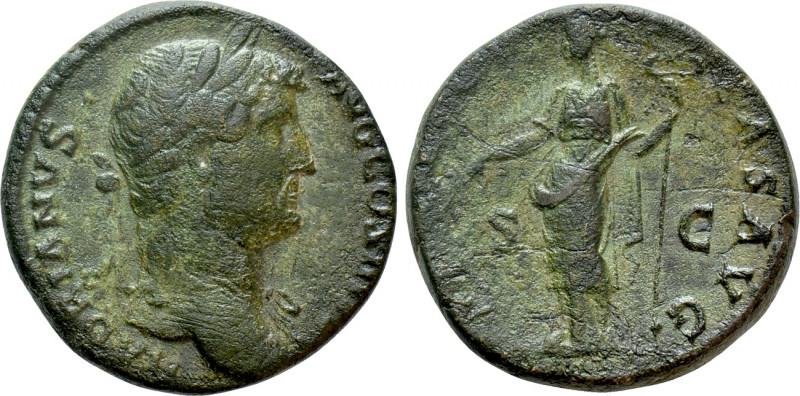 HADRIAN (117-138). Sestertius. Rome. 

Obv: HADRIANVS AVG COS III P P. 
Laure...