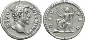DIVUS ANTONINUS PIUS (Died 161). Denarius. Rome. Struck under Marcus Aurelius