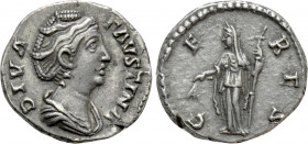 DIVA FAUSTINA I (Died 140/1). Denarius. Rome