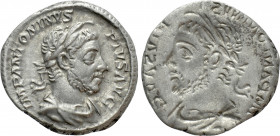 ELAGABALUS (218-222). Denarius. Rome. Obverse brockage