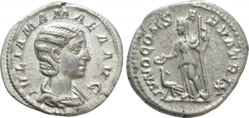 JULIA MAMAEA (Augusta, 222-235). Denarius. Rome. 

Obv: IVLIA MAMAEA AVG. 
Dr...