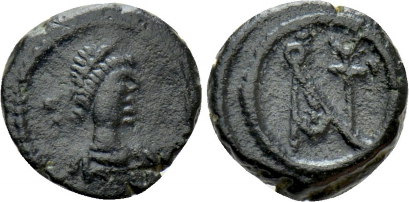 ANASTASIUS I (491-518). Nummus. Constantinople. 

Obv: Diademed, draped and cu...