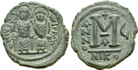 JUSTIN II (565-578). Follis. Nicomedia. Dated RY 6 (570/1)