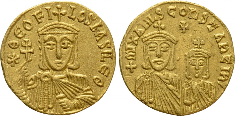 THEOPHILUS with CONSTANTINE and MICHAEL II (829-842). GOLD Solidus. Constantinop...