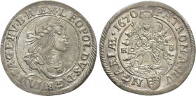 AUSTRIA. Holy Roman Empire. Habsburg. Leopold I (Emperor, 1658-1705). 6 Kreuzer (1670 KB). Kremnitz
