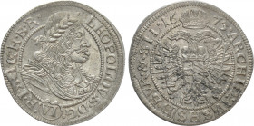 AUSTRIA. Holy Roman Empire. Habsburg. Leopold I (Emperor, 1658-1705). 6 Kreuzer (1673 SHS). Breslau