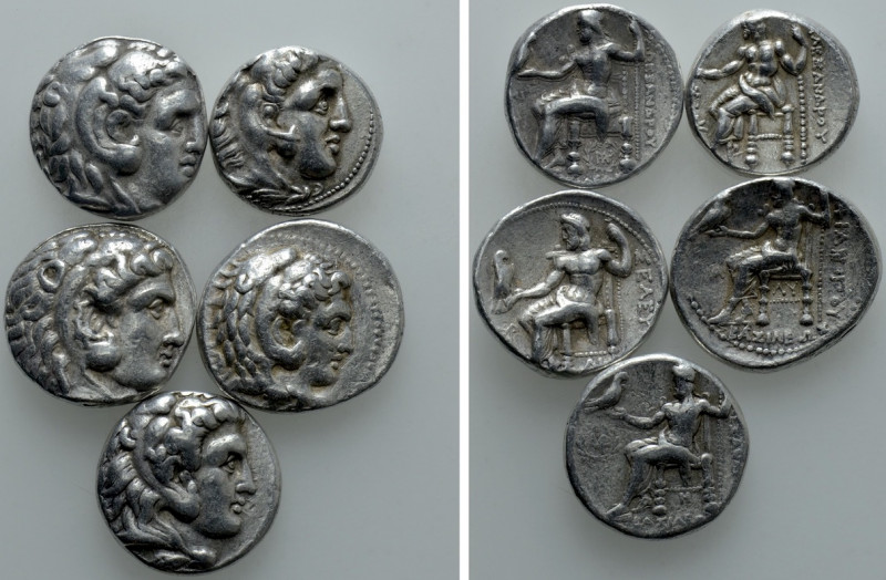 5 Tetradrachms of Alexander the Great etc. 

Obv: .
Rev: .

. 

Condition...