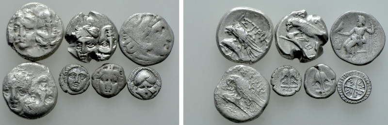 7 Greek Coins. 

Obv: .
Rev: .

. 

Condition: See picture.

Weight: g....