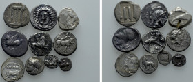 10 Greek Coins; Corith, Milet etc