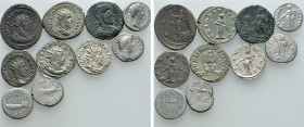 10 Roman Coins; Aelius, Nerva etc