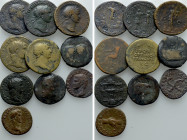 10 Roman Coins; Sestertii etc