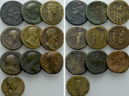 10 Roman Sestertii; Hadrian, Aelius etc