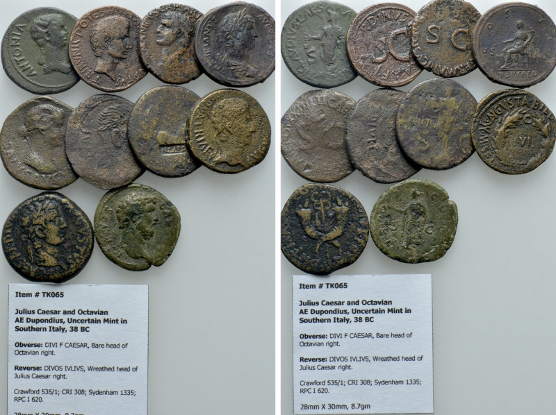 10 Roman Asses and Dupondii; Antonia,Germanicus etc. 

Obv: .
Rev: .

. 
...