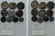 10 Roman Provincial Coins; Hadrian, Augustus etc