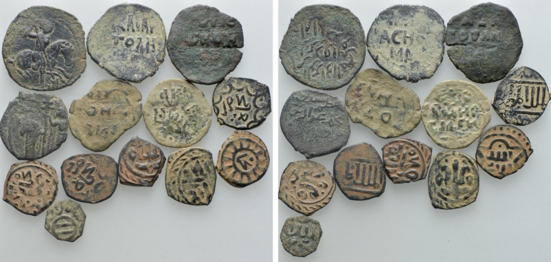 13 Islamic Coins; Danishmendids, Seljuks etc. 

Obv: .
Rev: .

. 

Condit...