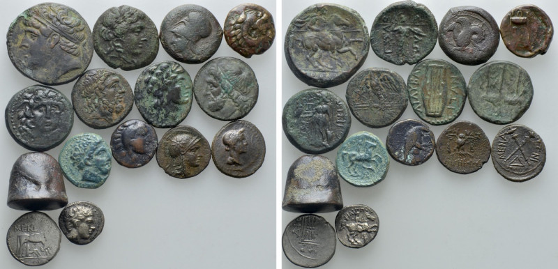 15 Greek Coins. 

Obv: .
Rev: .

. 

Condition: See picture.

Weight: g...