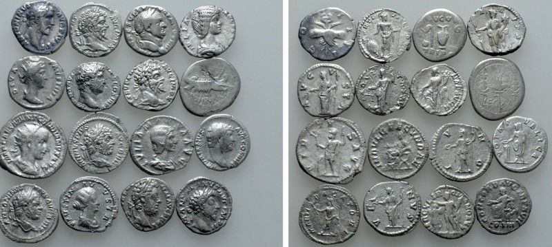 16 Roman Denarii. 

Obv: .
Rev: .

. 

Condition: See picture.

Weight:...